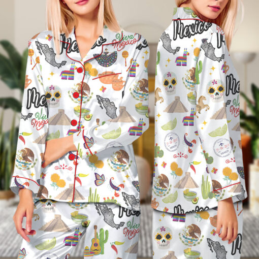 Mexico Satin Pajama Set For Women - Image 6