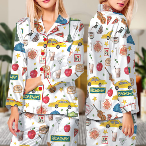 New York Travel Satin Pajama Set For Women - Image 7