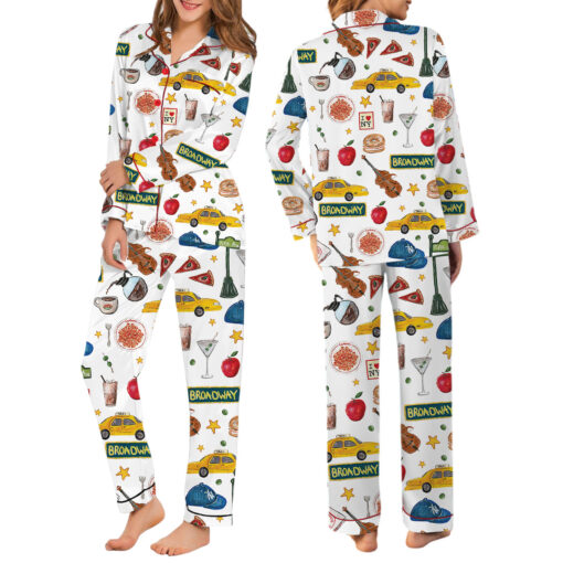 New York Travel Satin Pajama Set For Women - Image 6