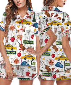New York Travel Satin Pajama Set For Women