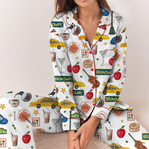 New York Travel Satin Pajama Set For Women - Image 5