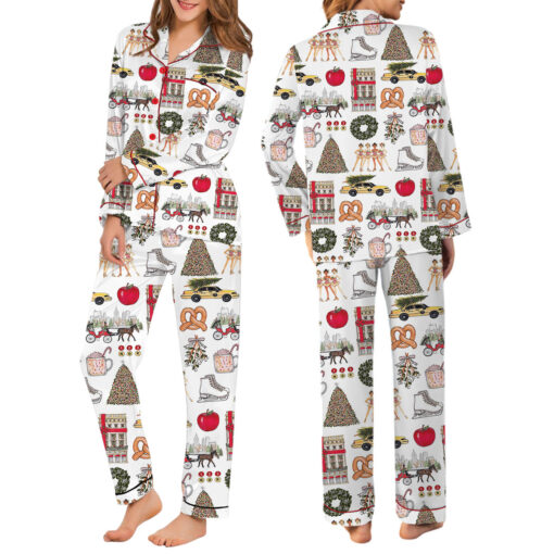 Christmas In New York Satin Christmas Pajamas - Image 6