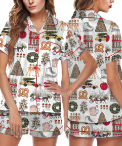 Christmas In New York Satin Christmas Pajamas