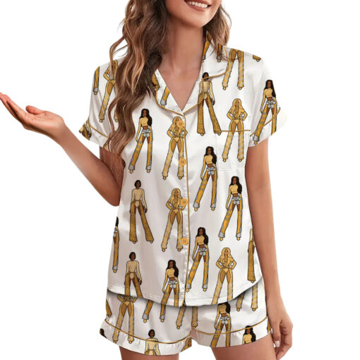 DC3 Vegas Beyonce Print Cowboy Carter Tour Satin Pajamas Set