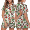 Christmas Labubu Satin Pajamas Set For Women