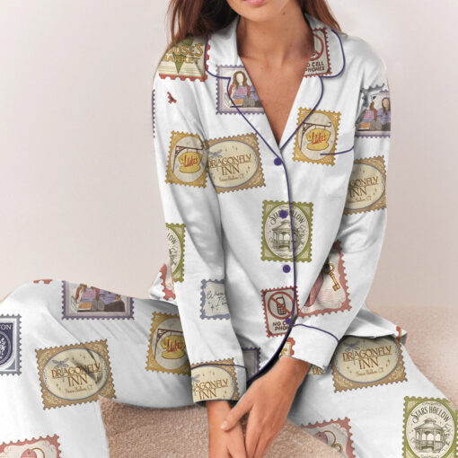 Emily Henry Books Stamp Satin Pajama Set - Image 5