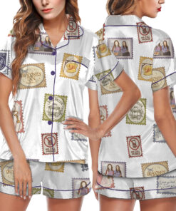 Emily Henry Books Stamp Satin Pajama Set