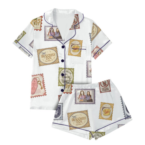 Emily Henry Books Stamp Satin Pajama Set - Image 4