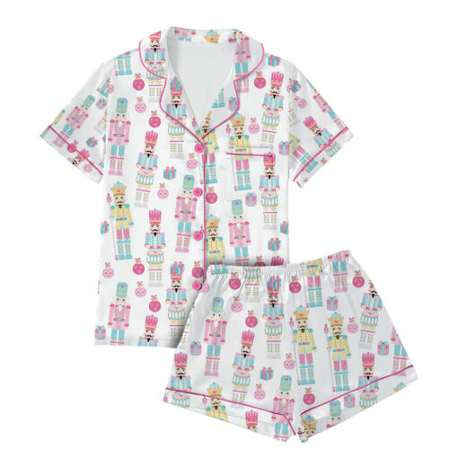 Pink Nutcracker Christmas Satin Pajama Set - Image 3