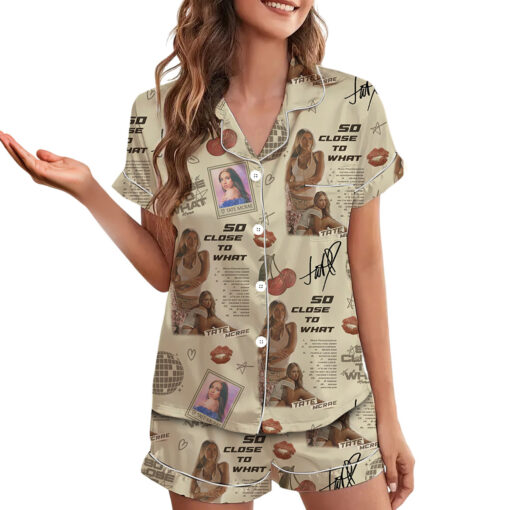 Tate Mcrae Satin Pajamas Set, Tate Mcrae Tour 2025, Tate McRae Think Later World Tour 2025 Satin Pajamas Set - Image 2