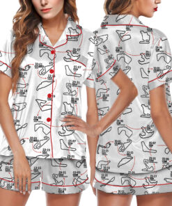 Formula One Racing F1 Satin Pajamas Set For Women