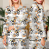 Halloween Labubu Satin Pajamas Set For Women