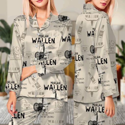 Morgan Wallen "I'm The Problem" Tour 2025 Concert Satin Pajamas Set - Image 7