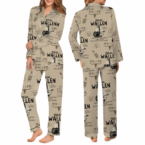 Morgan Wallen "I'm The Problem" Tour 2025 Concert Satin Pajamas Set - Image 6