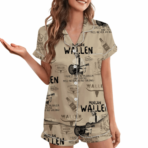 Morgan Wallen "I'm The Problem" Tour 2025 Concert Satin Pajamas Set - Image 4