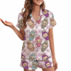 Labubu Horror Satin Pajamas Set For Women