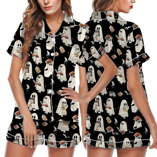 Ghost Reading Acotar Book Satin Pajamas Set - Image 11