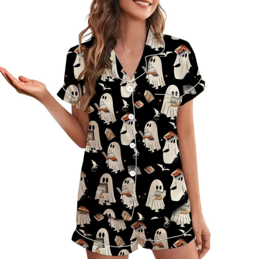 Ghost Reading Acotar Book Satin Pajamas Set - Image 8