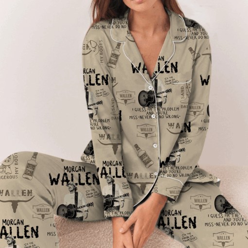 Morgan Wallen "I'm The Problem" Tour 2025 Concert Satin Pajamas Set - Image 5