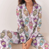 Labubu Horror Satin Pajamas Set For Women