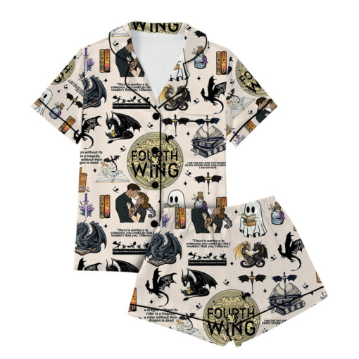 Fourth Wing Revolution Fly Or Die Satin Pajamas Set - Image 3