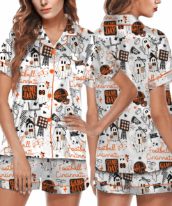 Cincinnati Bengals Satin Pajamas Set For Women