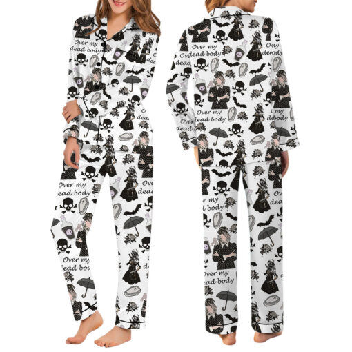Over My Dead Body Satin Pajamas Set - Image 8
