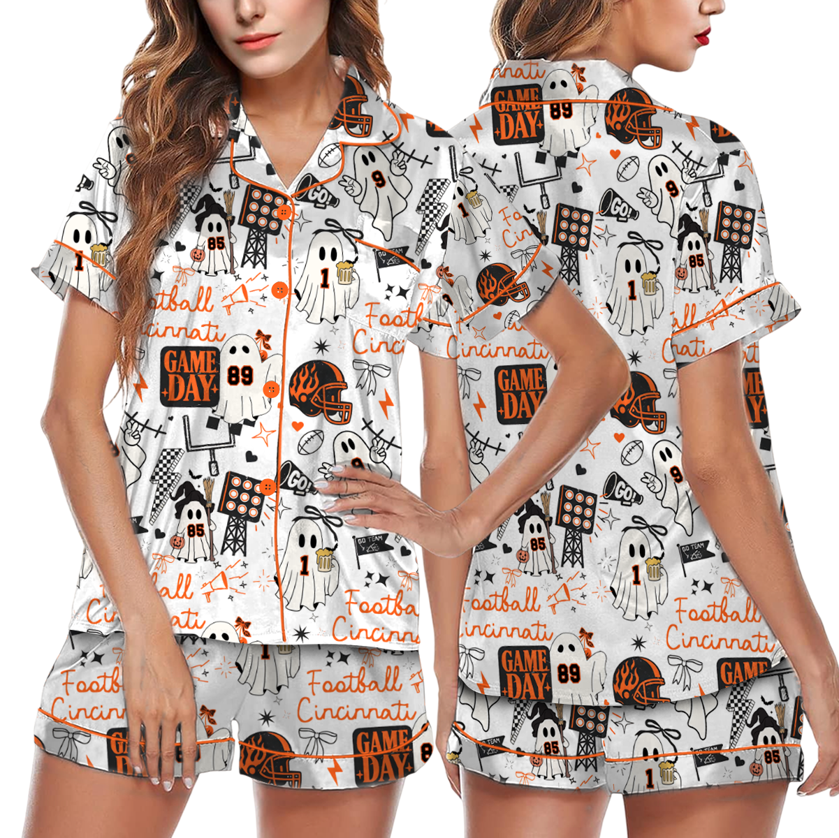 Cincinnati Bengals Satin Pajamas Set For Women