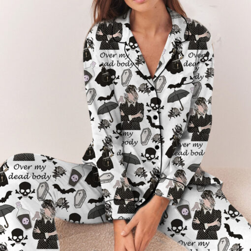 Over My Dead Body Satin Pajamas Set - Image 7