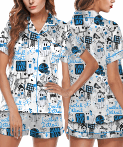Cute Ghost Detroit Satin Pajamas Set