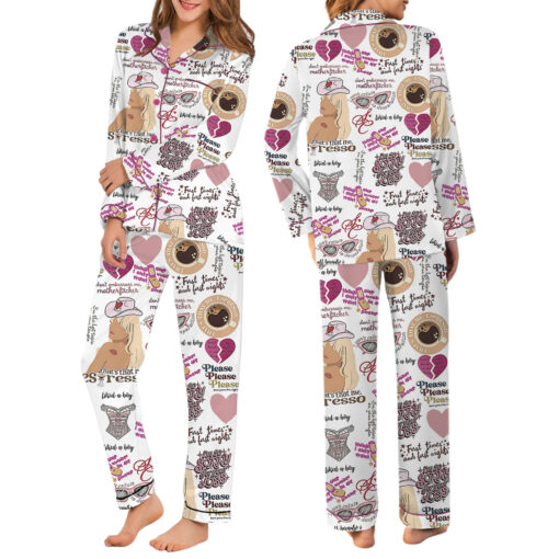 Espresso Song Lyrics Satin Pajamas Set For Women - Image 8