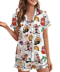 Alternative view of Halloween Taco Bell Satin Pajamas Set