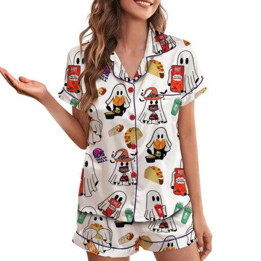 Halloween Taco Bell Satin Pajamas Set - Image 2