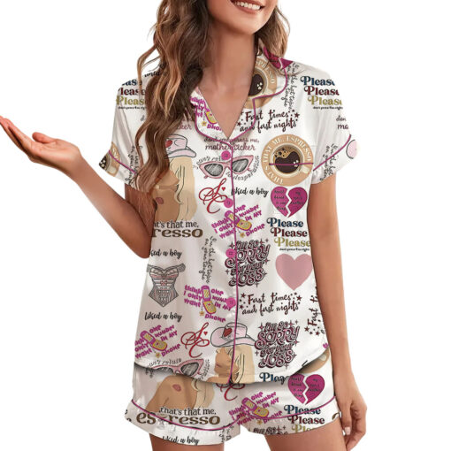 Espresso Song Lyrics Satin Pajamas Set For Women - Image 4