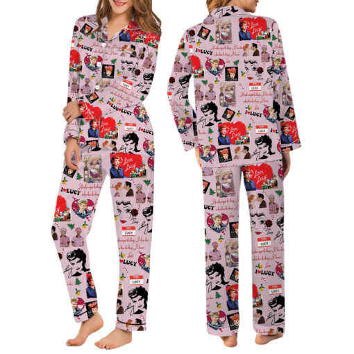 I Love Lucy Satin Pajamas Set For Women - Image 8