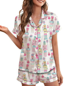 Alternative view of Pink Nutcracker Christmas Satin Pajama Set
