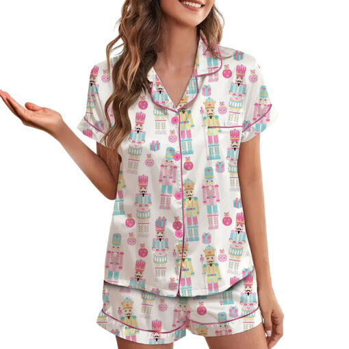 Pink Nutcracker Christmas Satin Pajama Set - Image 2