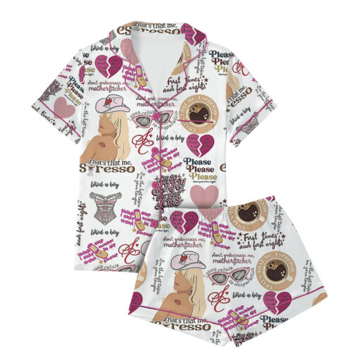 Espresso Song Lyrics Satin Pajamas Set For Women - Image 3
