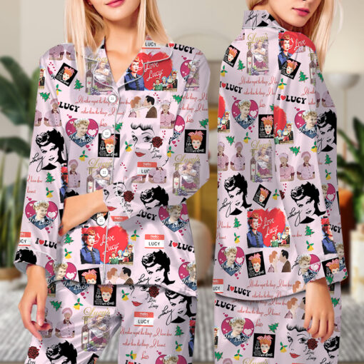 I Love Lucy Satin Pajamas Set For Women - Image 7