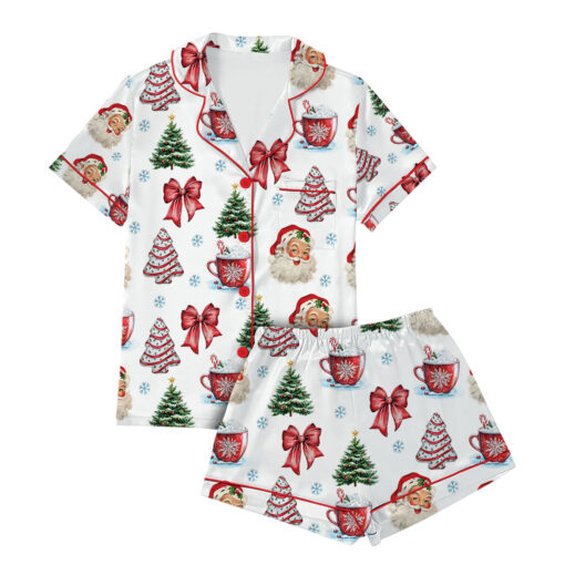 Retro Coquette Christmas Satin Pajama Set - Image 2