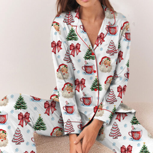 Retro Coquette Christmas Satin Pajama Set - Image 7