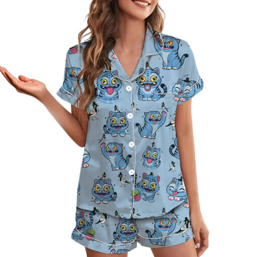 Kpop Demon Hunters Tiger Satin Pajamas Set - Image 4