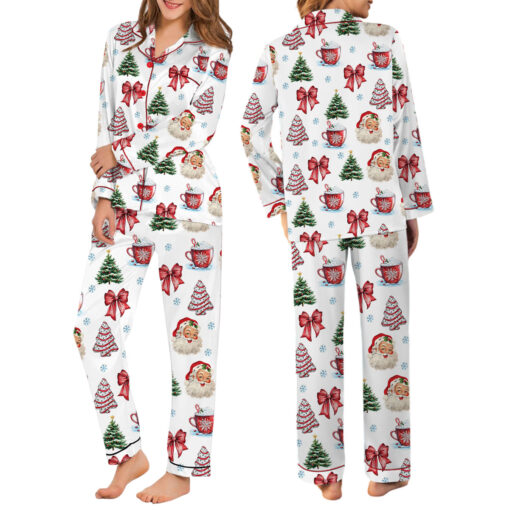 Retro Coquette Christmas Satin Pajama Set - Image 6