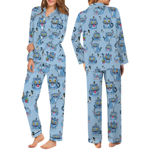 Kpop Demon Hunters Tiger Satin Pajamas Set - Image 6