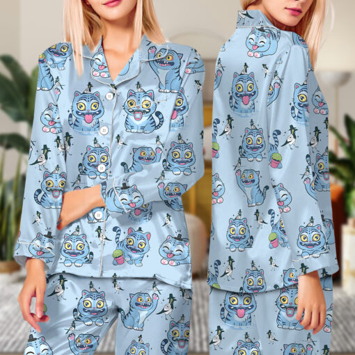Kpop Demon Hunters Tiger Satin Pajamas Set - Image 5