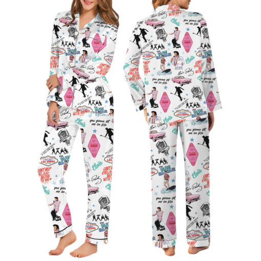 Elvis Presleyv Satin Pajamas Set For Women - Image 6