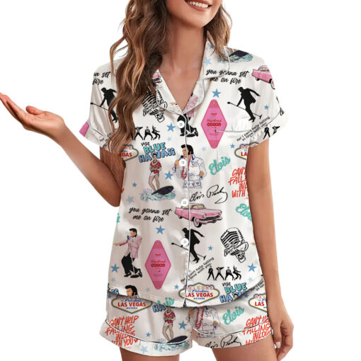 Elvis Presleyv Satin Pajamas Set For Women - Image 3