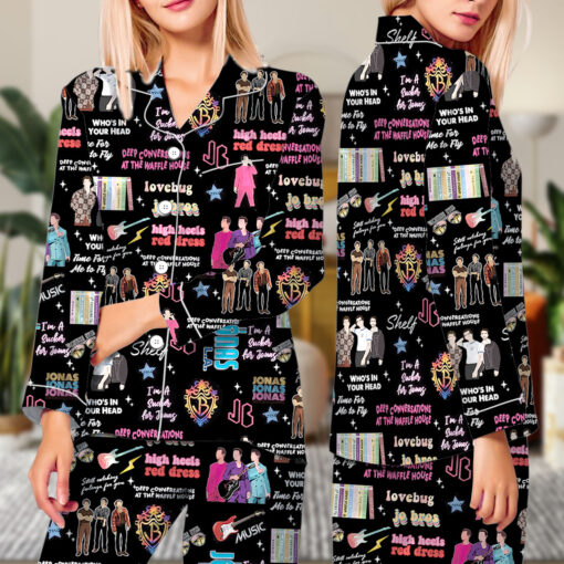 Jonas Brother Satin Pajamas Set For Women - Image 6