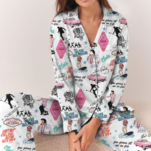 Elvis Presleyv Satin Pajamas Set For Women - Image 5