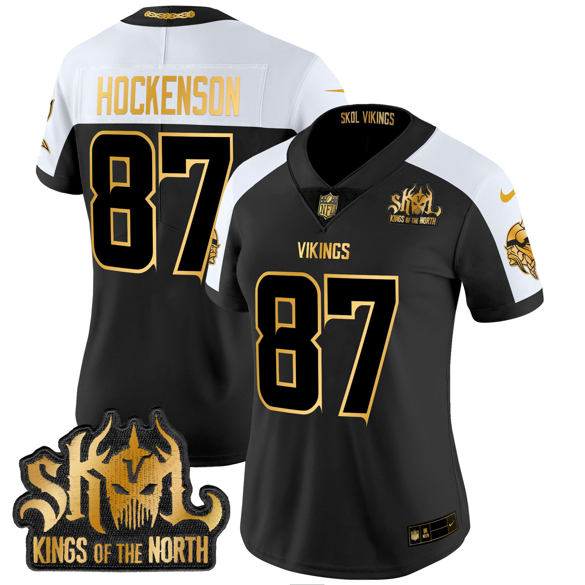 Women's Minnesota Vikings 2024 Winter Warrior Skol Patch Gold Vapor Limited Jersey - All Stitched - Image 28